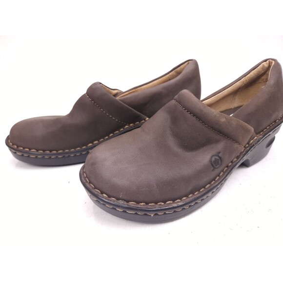 Born Size 7 M Brown Clog Shoes Leather Women B72523 - Picture 4 of 10